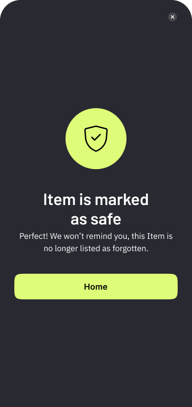 Confirmed safe